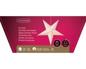 LED STER PAPIER L.12CM X W.40CM X H.40CM WIT/WARM WIT - afbeelding 3
