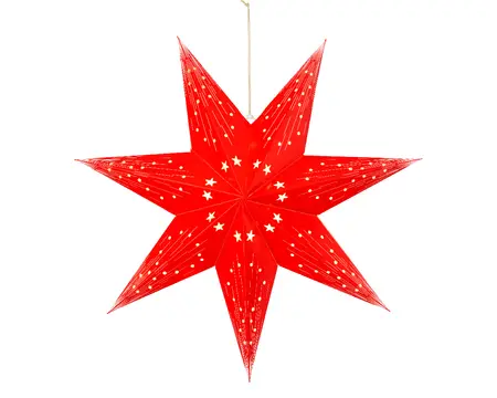 LED STER PAPIER STEADY L.11W.40H.40CM ROOD/WARM WIT - afbeelding 2