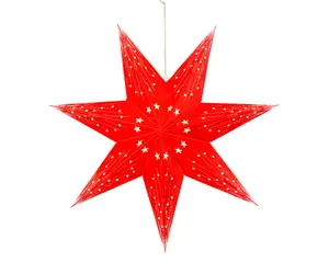 LED STER PAPIER STEADY L.11W.40H.40CM ROOD/WARM WIT - afbeelding 2