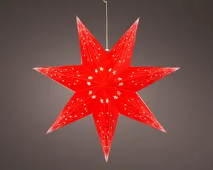 LED STER PAPIER STEADY L.11W.40H.40CM ROOD/WARM WIT - afbeelding 3
