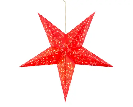 LED STER PAPIER STEADY L.18W.60H.60CM ROOD/WARM WIT - afbeelding 2
