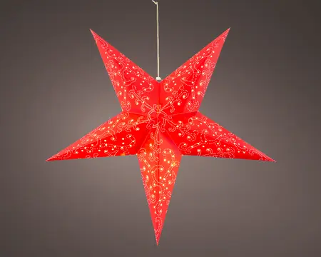 LED STER PAPIER STEADY L.18W.60H.60CM ROOD/WARM WIT - afbeelding 3