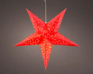 LED STER PAPIER STEADY L.18W.60H.60CM ROOD/WARM WIT - afbeelding 3