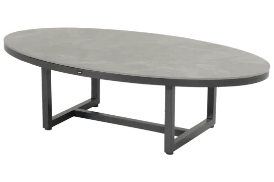 Luto Ovale Salontafel 160x90x45 cm - Donker antraciet keramisch blad - afbeelding 1