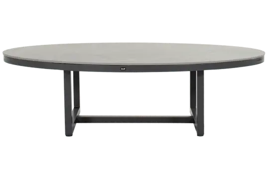 Luto Ovale Salontafel 160x90x45 cm - Donker antraciet keramisch blad - afbeelding 2