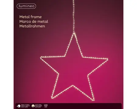 MICRO LED FRAME METAAL STAR STEADY D38CM WIT/WARM WIT - afbeelding 2