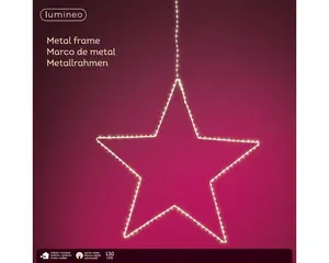 MICRO LED FRAME METAAL STAR STEADY D38CM WIT/WARM WIT - afbeelding 2
