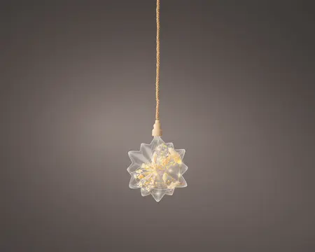 MICRO LED STER  H.25CMD.19CM TRANSP/WARM WIT - afbeelding 1
