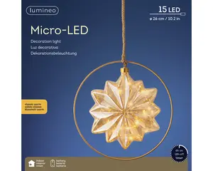 MICRO LED STER STEADY BO D26L.8CM AMBER/KLASSIEK WARM - afbeelding 3