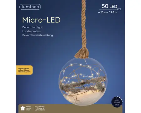 MICROLED BAL BO D25CM TRNSPR./KWRM - afbeelding 4