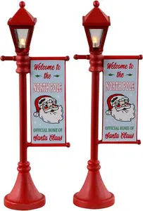 NORTH POLE LAMPPOST, SET OF 2, B/O (4.5V)