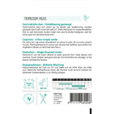 Oost-Indische Kers - Enkelbloemig - afbeelding 2