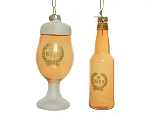 ORNAMENT GLS L4.5B4.5H12CM BRN 2ST - afbeelding 2