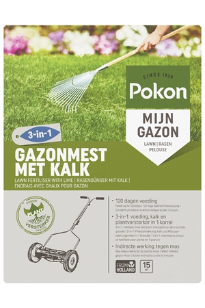 Pokon Bio Gazonmest met Kalk 3-in-1 - 1kg - afbeelding 1