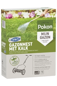 Pokon Bio Gazonmest met Kalk 3-in-1 - 1kg - afbeelding 2