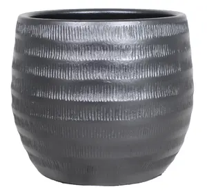 Pot Lena Zwart - H 11 x D 14 cm - afbeelding 2