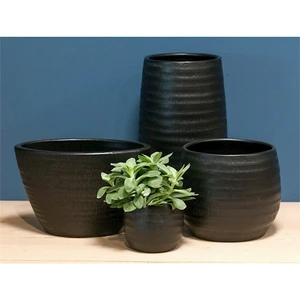 Pot Lena Zwart - H 17 x D 20 cm - afbeelding 2