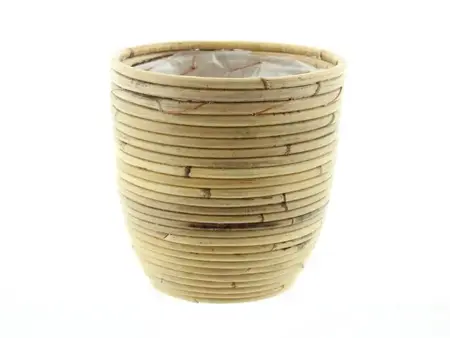 POT ROUND BALLOON STRIPE BLOND D20H19CM