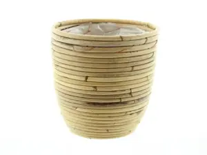 POT ROUND BALLOON STRIPE BLOND D20H19CM