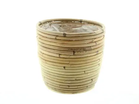 Pot Round Balloon Stripe - D18/H16cm Bruin