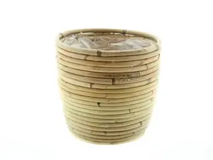 Pot Round Balloon Stripe - D18/H16cm Bruin