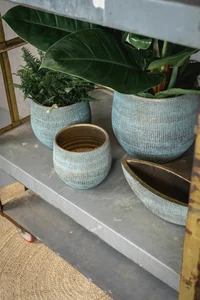 Pot Ryan - D15/H13cm Shiny Blue - afbeelding 4