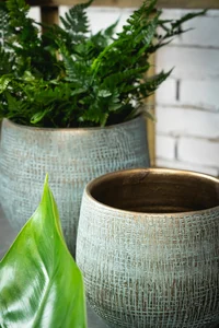 Pot Ryan - D22/H20cm Shiny Blue - afbeelding 3