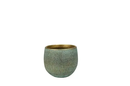 Pot Ryan Shiny Blue Blauw - H 13 x D 15 cm - afbeelding 1