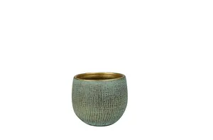 Pot Ryan Shiny Blue Blauw - H 13 x D 15 cm - afbeelding 5