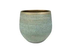 Pot Ryan Shiny Blue Blauw - H 26 x D 26 cm - afbeelding 4
