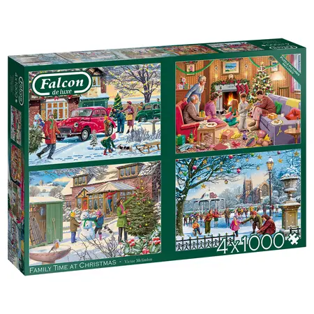 PUZZEL XMS FALCON FAMILY TIME AT CHRISTMAS 4X1000 - afbeelding 2