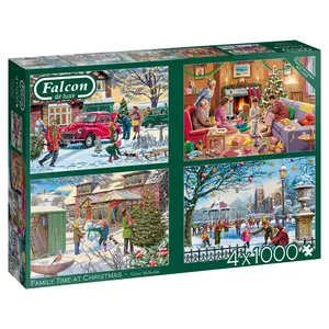 PUZZEL XMS FALCON FAMILY TIME AT CHRISTMAS 4X1000 - afbeelding 2