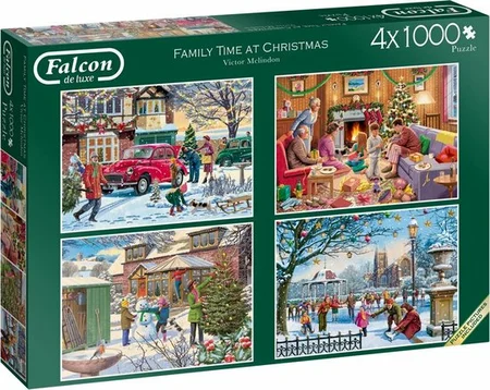 PUZZEL XMS FALCON FAMILY TIME AT CHRISTMAS 4X1000 - afbeelding 4