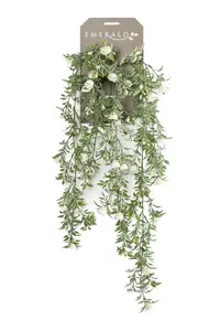 ROSE MINI HANGING BUSH X5 75CM CREA
