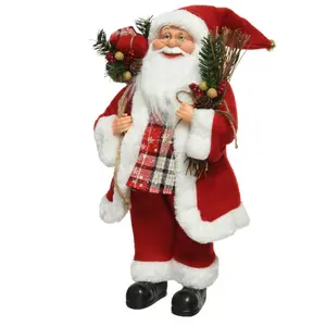 SANTA PLY GIFTBAG L24W14H45CM RED/WHITE