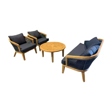 SARIAH LOUNGESET TURQUOISE/TEAK - afbeelding 1