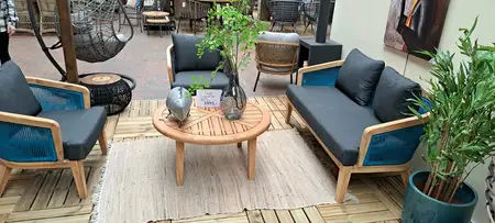 SARIAH LOUNGESET TURQUOISE/TEAK - afbeelding 2
