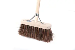 TALEN TOOLS – BEZEM – NATUURVEZEL – 30 CM – HOUTEN STEEL – 140 CM - afbeelding 2
