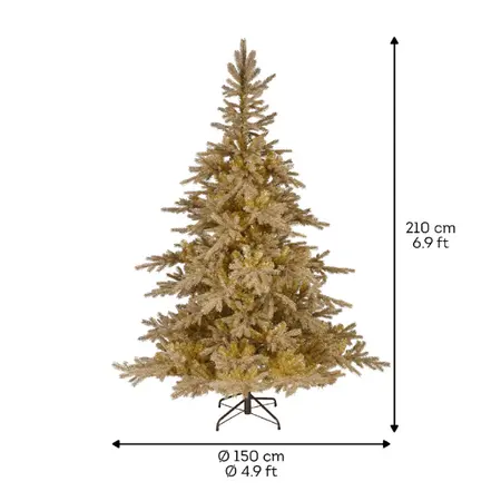 TIFFANY FIR GLITTER BRANCHE D150H210CM GOLD - afbeelding 4