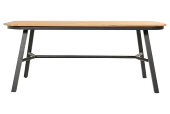 Tubb Tuintafel 185x100 cm - Teakhouten blad, zwart frame - afbeelding 2