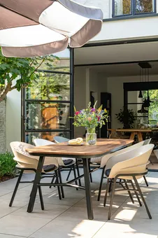 Tubb Tuintafel 240x100 cm - Teakhouten blad, zwart frame - afbeelding 4