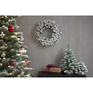 Whistler White Flocked Table Tree - D23/H30cm - afbeelding 2