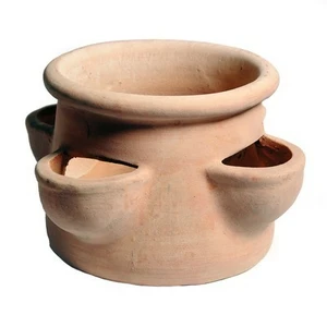 WHITEWASH STRAWBERRY POT 4 CUPS D35H20
