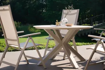 Xander Ronde Tuintafel 120x75 cm - Beige keramisch blad - afbeelding 4