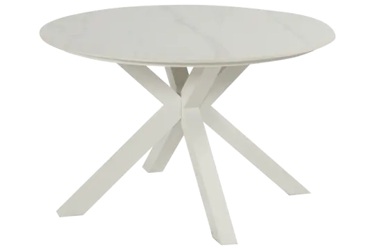 Xander Ronde Tuintafel 120x75 cm - Wit marmer keramisch blad - afbeelding 1