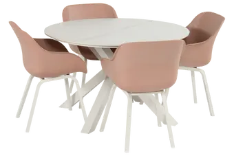 Xander Ronde Tuintafel 120x75 cm - Wit marmer keramisch blad - afbeelding 3