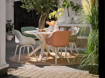 Xander Ronde Tuintafel 120x75 cm - Wit marmer keramisch blad - afbeelding 4